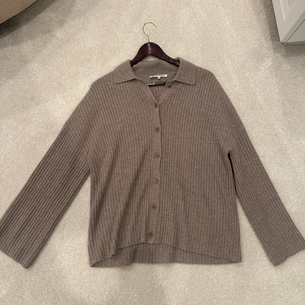 Reformation Shea Cashmere Collared Cardigan